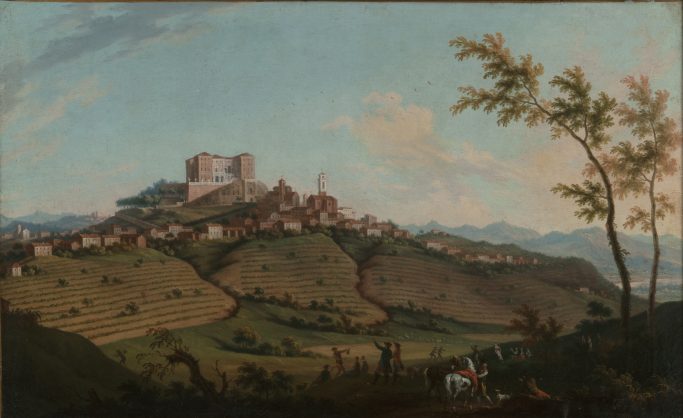 V. Amedeo e A. Cignaroli, Veduta di Govone, fine XVIII sec., olio su tela, collezione privata
